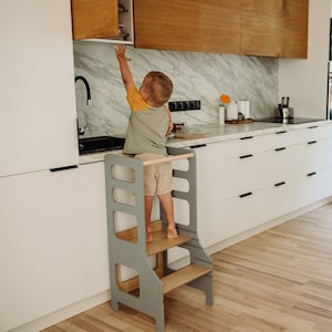 Adjustable kitchen tower, toddler tower, kids kitchen tower, step stool, desk, slide, Montessori furniture, kitchen stool