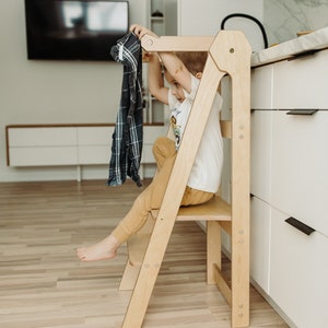 Echafaudage pliable, tabouret de cuisine, échafaudage de cuisine, tabouret d'apprentissage Montessori, tour pour tout-petits, tabouret d'apprentissage pour tout-petits, table, image 9