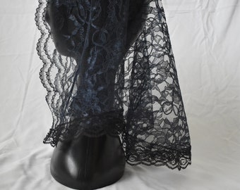 Charcoal Black mantilla (veil)