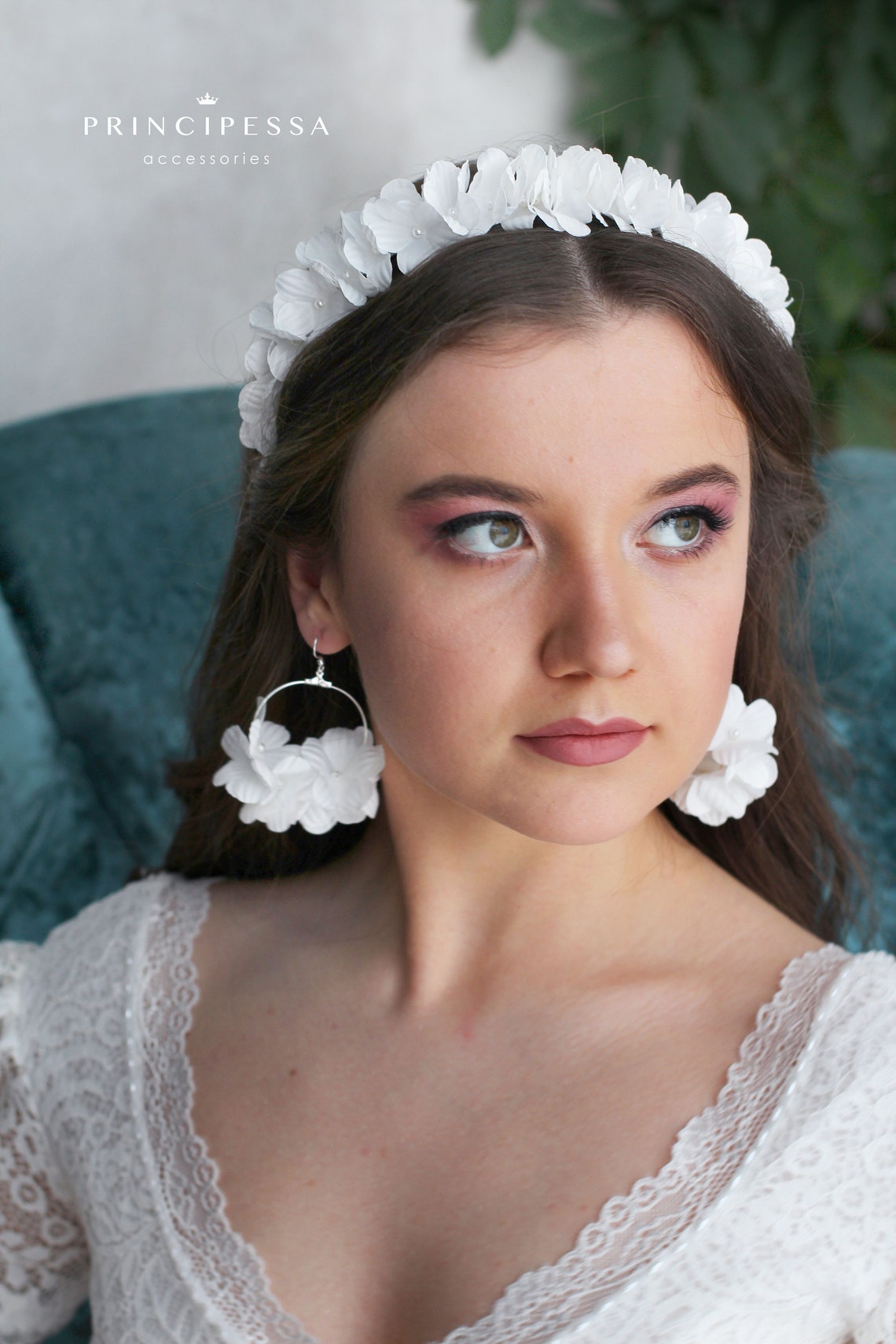 Boho Flower Crown Wedding hair band Silk flower crown Etsy