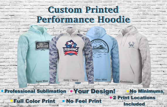 Custom Printed Performance Fleece Hoodie With CAMO Sleeves: Lightweight  Comfort for Every Climate 