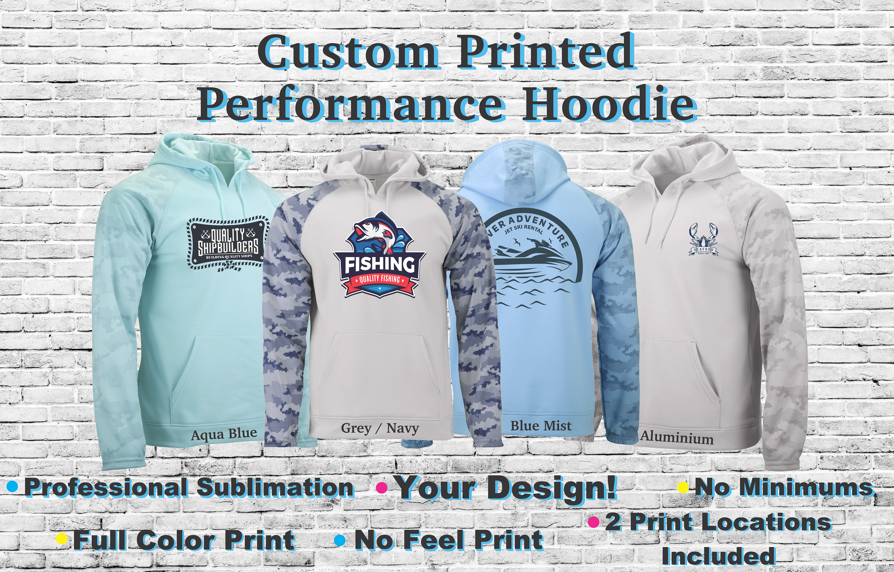 Custom Printed Performance Fleece Hoodie With CAMO sleeves: Lightweight  Comfort for Every Climate