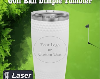 Golf Ball Dimple Tumbler Laser Engraved with your Logo or Text, Golf Tournament Team Gift, Corporate Gift, Bachelor Trip, Groomsman Gift