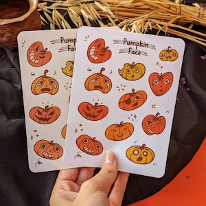 Planche de stickers de citrouille