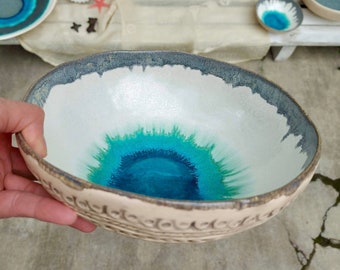 Contemporary Bowl, Art Pottery Bowl, Modern Ceramic Bowl, Handmade Bowl, Unique Fruit Bowl, Home Decor, Colorful Ceramic, Housewarming Gift