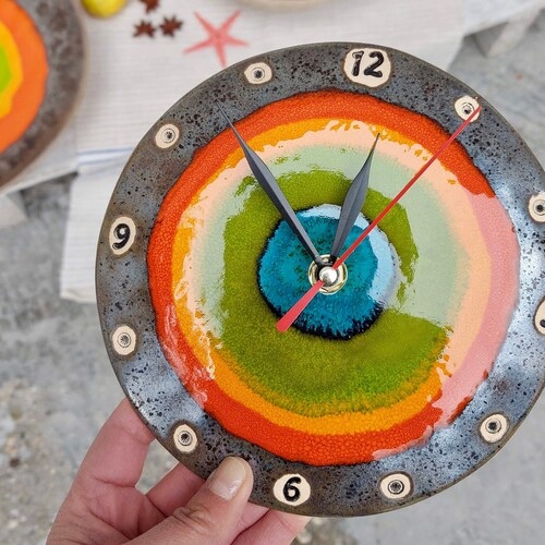 Ceramic Wall Clock Ceramic Home Decor Unique Pottery Gift Etsy