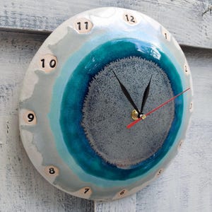 Unique Clock, Art Clock, Ceramic Clock, Wall Round Clock, Handmade ...