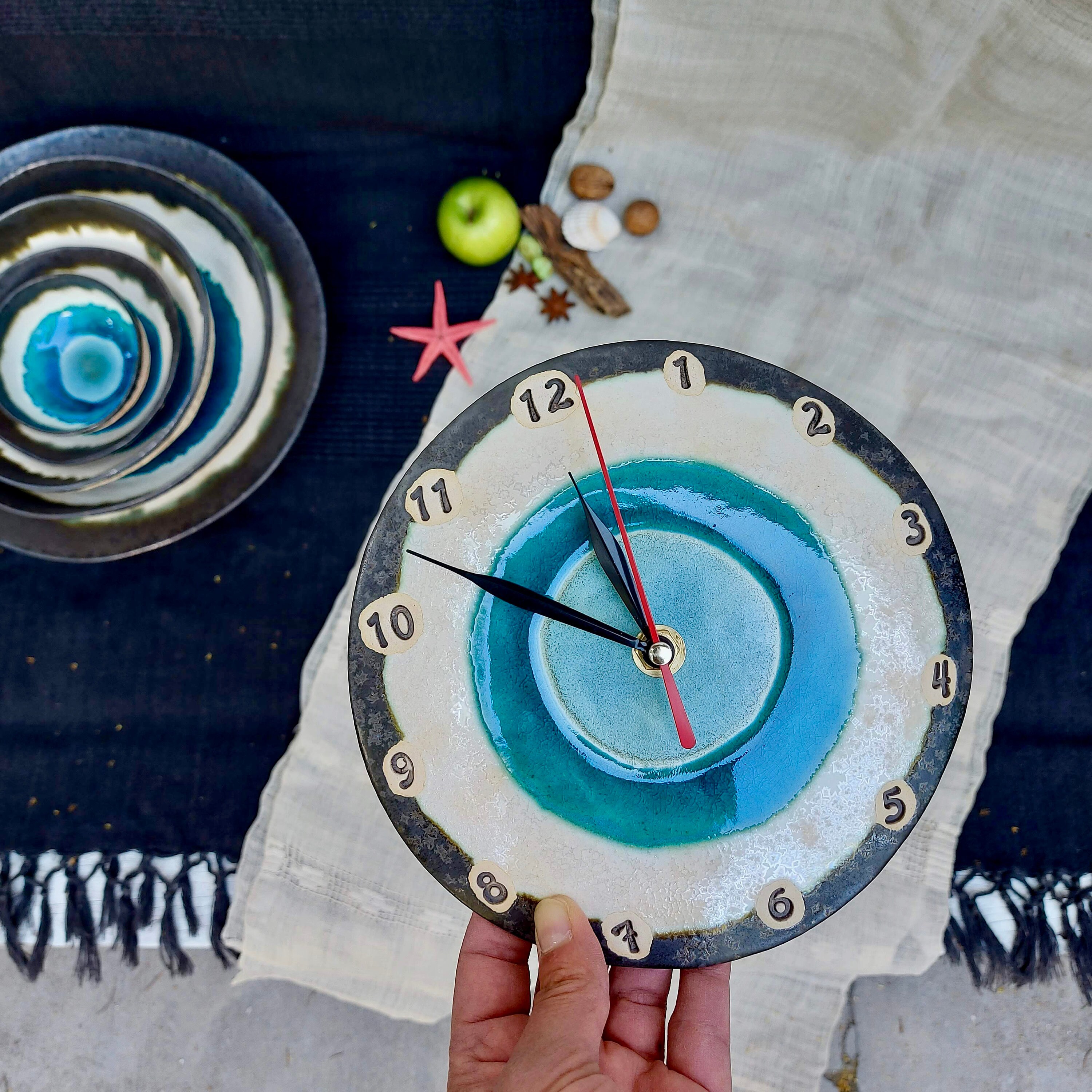 Keramik Wanduhr Keramik Home Decor Einzigartige Keramik | Etsy