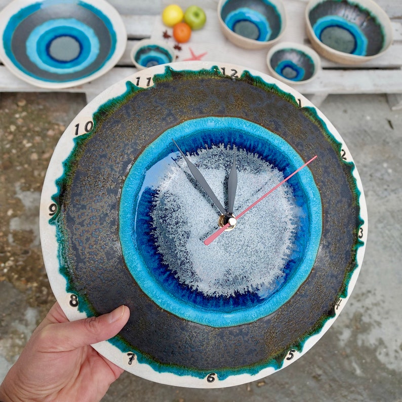 Unique Clock Art Clock Ceramic Clock Wall Round Clock - Etsy