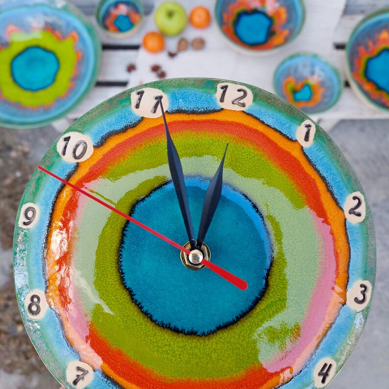 Ceramic Wall Clock Ceramic Home Decor Unique Pottery Gift Etsy