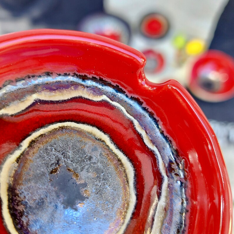 Ceramic Small Ashtray Blue Ashtray Gift For Him Colorful Etsy