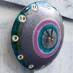 Art Clock, Ceramic Clock, Wall Round Clock, Unique Clock, Handmade ...