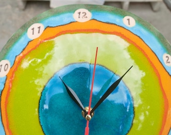 Orologio da parete in ceramica fatto a mano – Decorazione artistica in ceramica colorata, Collezione Croazia