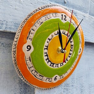 Wall Round Clock, Unique Ceramic Clock, Hand Made Pottery, Clock Gift ...