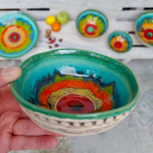 Mini Ceramic Bowl, Jewelry Dish, Nuts Plate, Art Pottery, Home Decor, Plate Fruits, Candle Holders, Unique Ceramic, Spice Dish, Gift For Her image 1