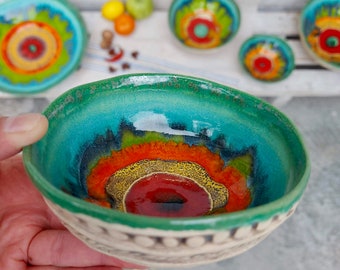 Mini Ceramic Bowl, Jewelry Dish, Nuts Plate, Art Pottery, Home Decor, Plate Fruits, Candle Holders, Unique Ceramic, Spice Dish, Gift For Her