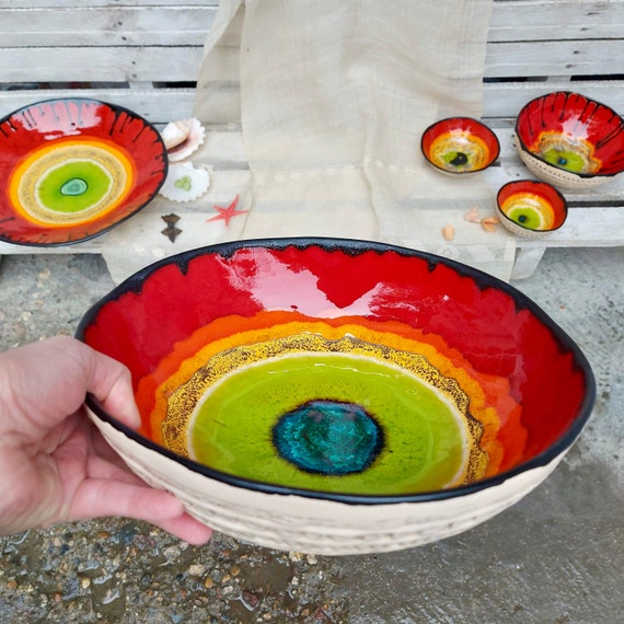 Unique Ceramic Fruit Bowl, Decorative Bowl, Contemporary Bowl