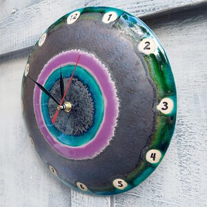 Art Clock, Ceramic Clock, Wall Round Clock, Unique Clock, Handmade ...