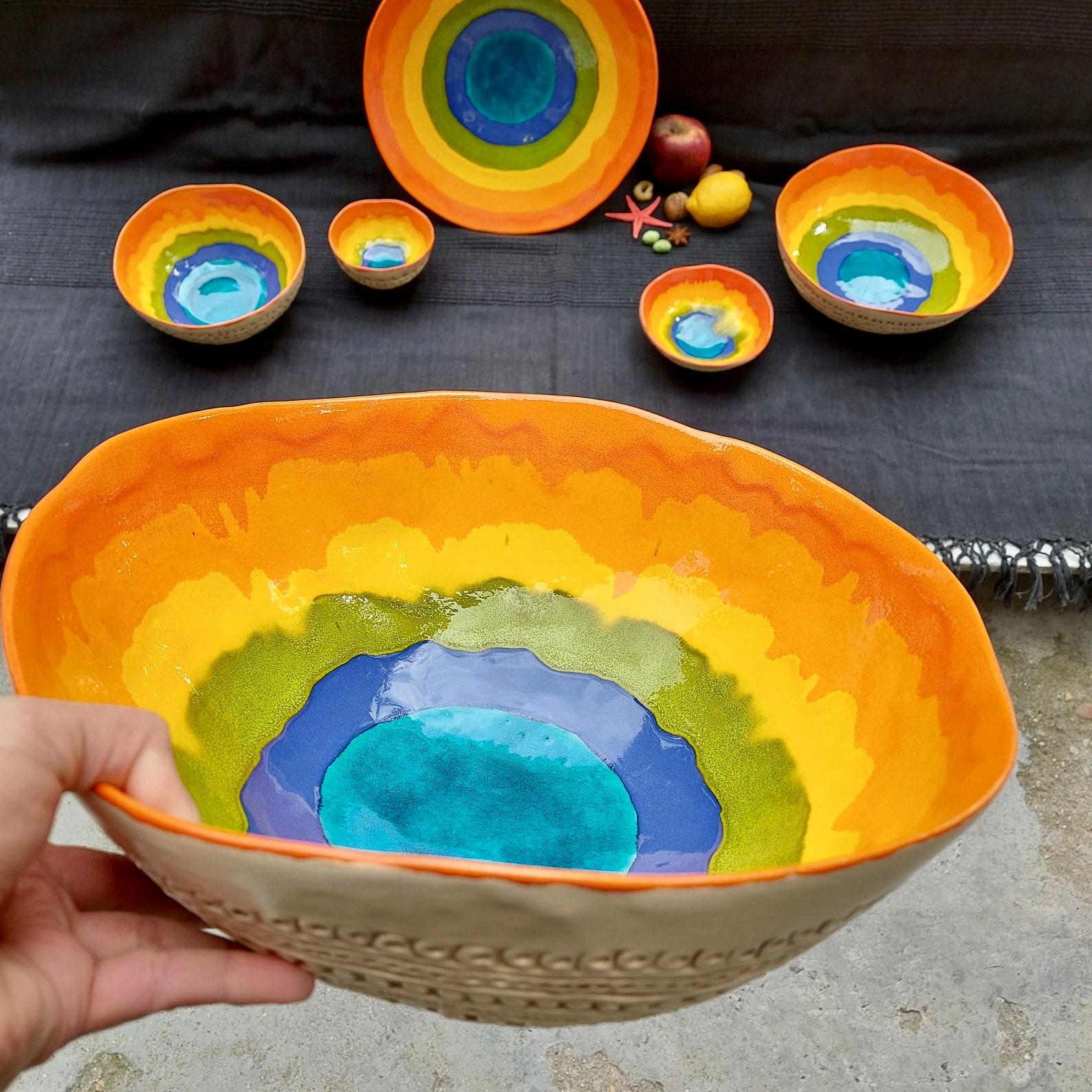 Ceramic Large Bowl Handmade Fruit Bowl Gift For Home Etsy