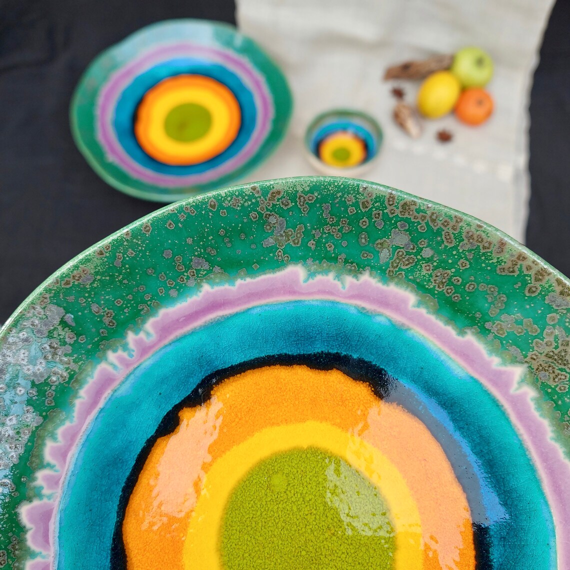 Ceramic Small Plate Home Decor Wall Art Handmade Pottery Etsy