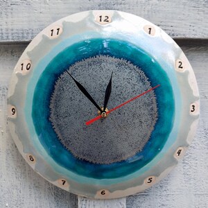 Unique Clock, Art Clock, Ceramic Clock, Wall Round Clock, Handmade ...