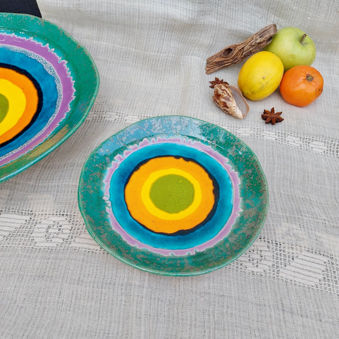 Ceramic Small Plate Home Decor Wall Art Handmade Pottery Etsy