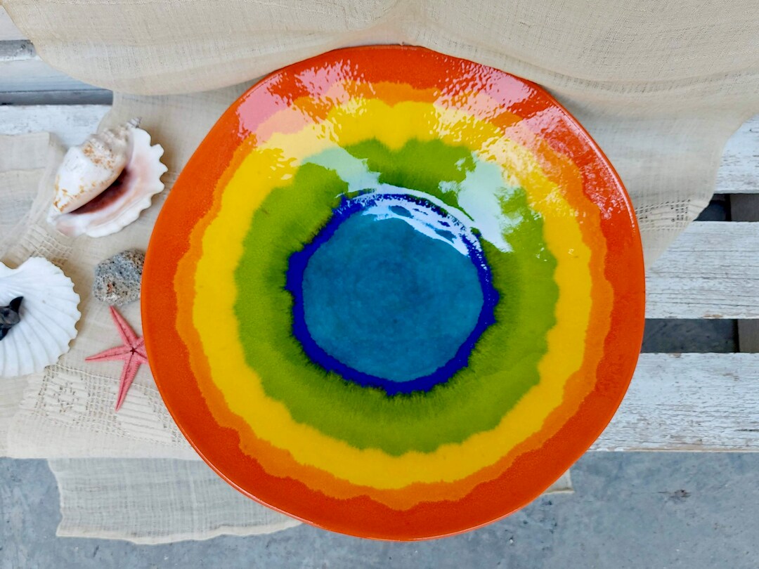 Large Ceramic Plate, Wall Decor, Ceramic Fruit Bowl, Art Plate, Ceramic