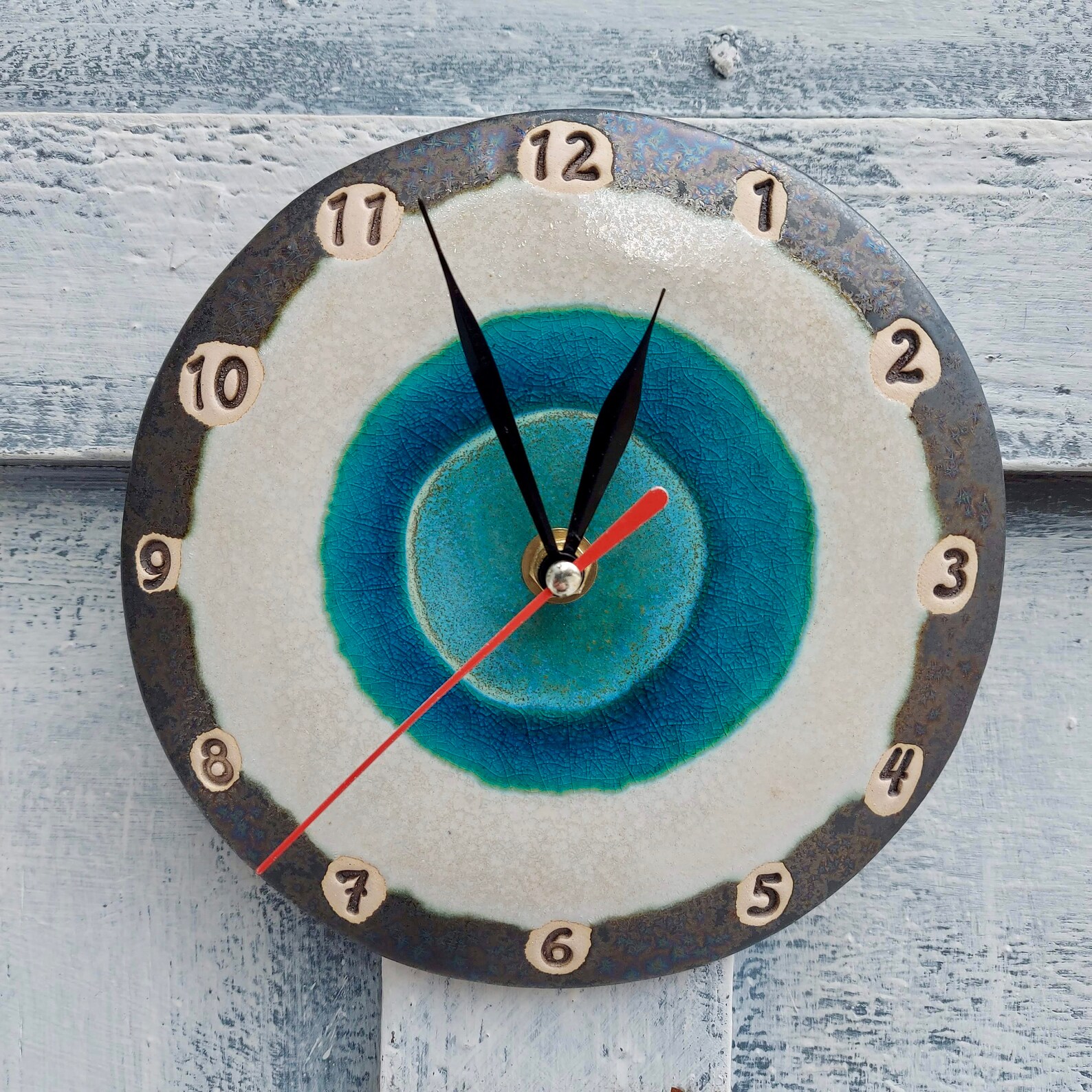 Unique Ceramic Clock Hand Made Pottery Clock Gift Home Etsy