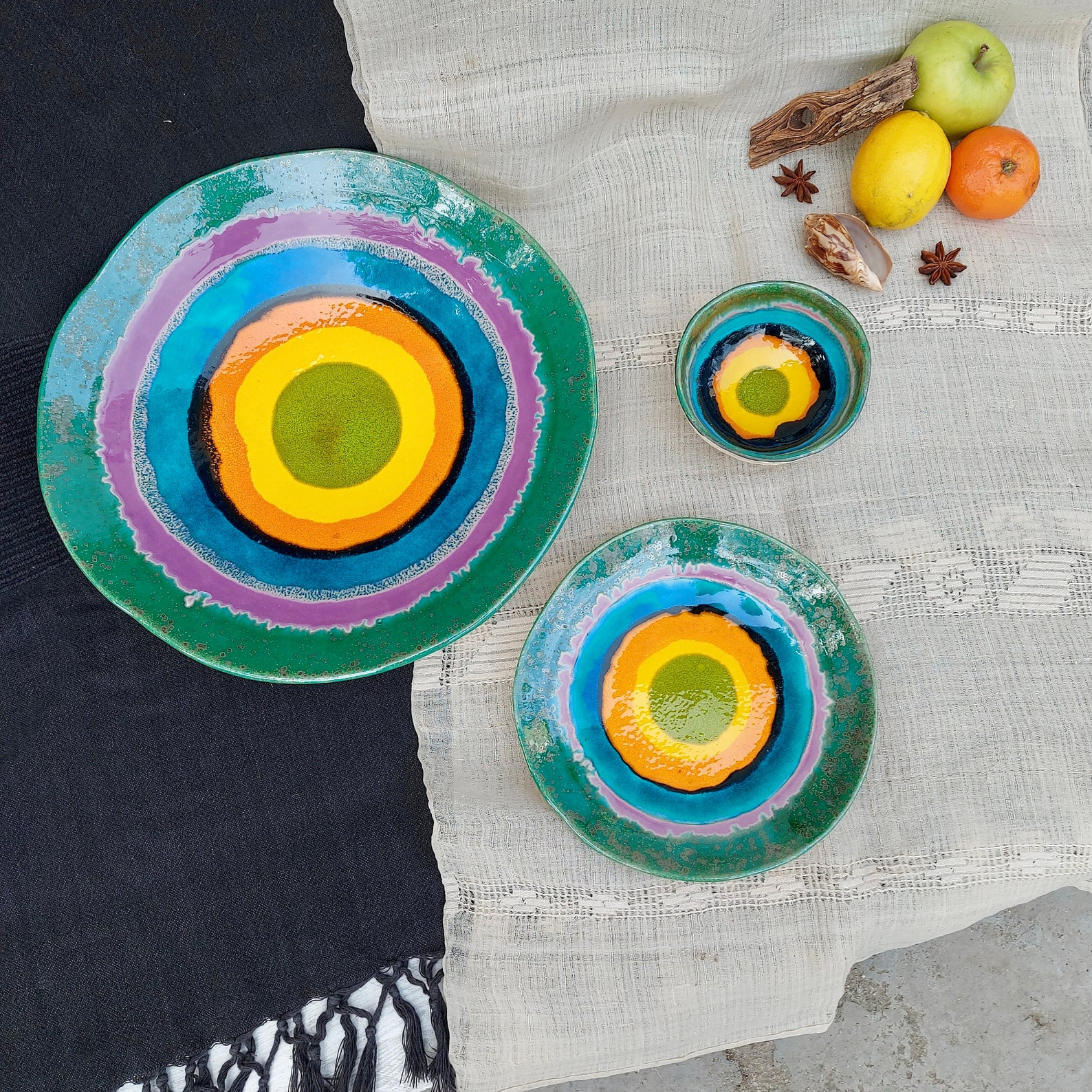 Ceramic Small Plate Home Decor Wall Art Handmade Pottery Etsy