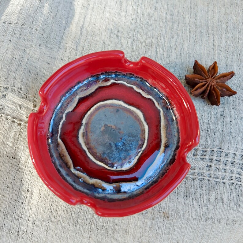 Ceramic Small Ashtray Blue Ashtray Gift For Him Colorful Etsy