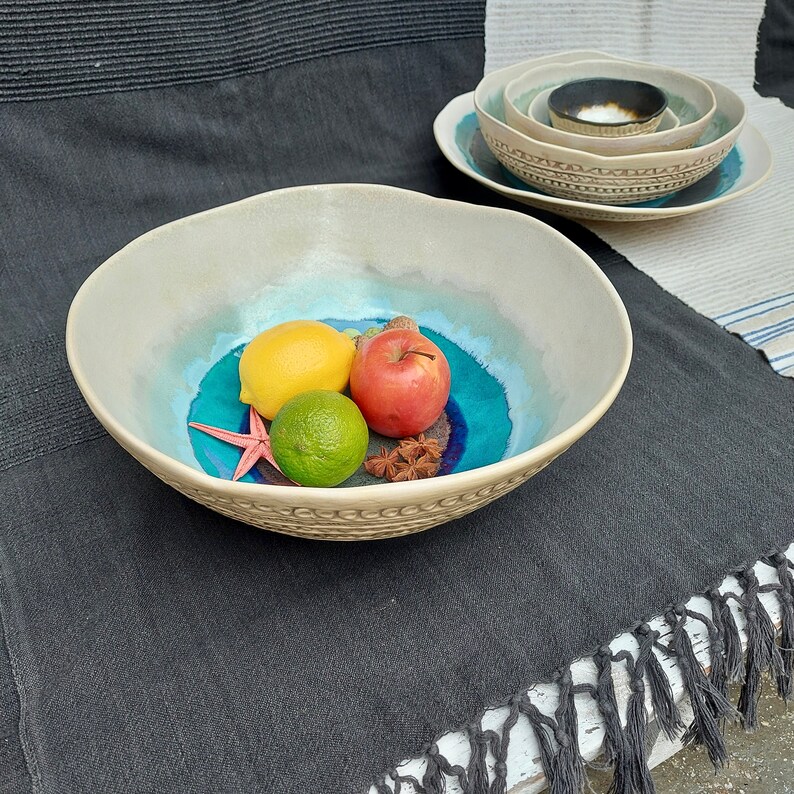 Ceramic Large Bowl Handmade Fruit Bowl Gift for Home Etsy