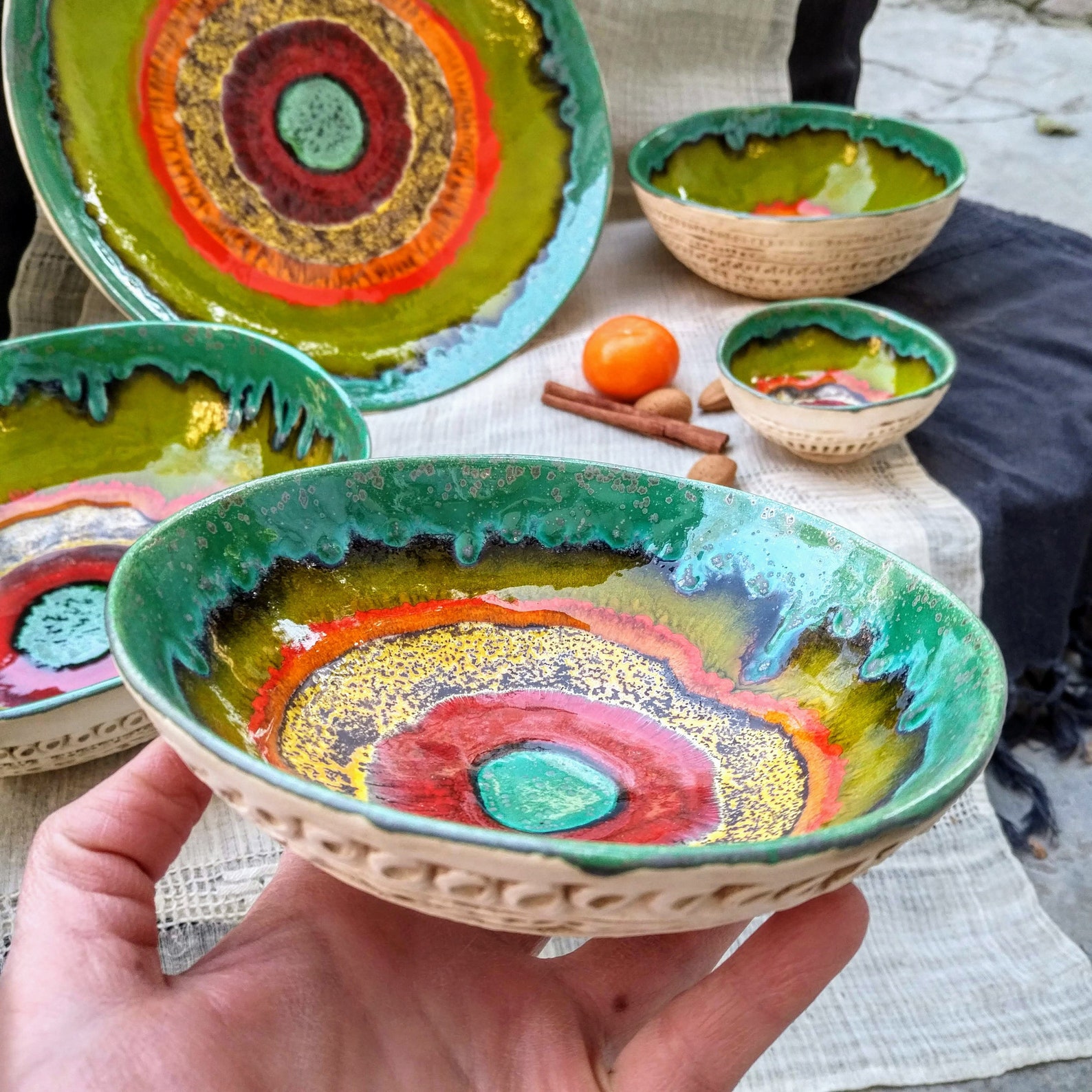 Ceramic Tapas Plate Handmade Unique Bowl Home Decor Fruits Etsy