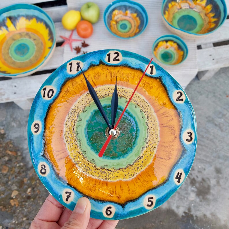 Ceramic Wall Clock Ceramic Home Decor Unique Pottery Gift Etsy