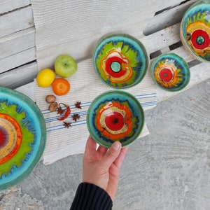 Mini Ceramic Bowl, Jewelry Dish, Nuts Plate, Art Pottery, Home Decor, Plate Fruits, Candle Holders, Unique Ceramic, Spice Dish, Gift For Her image 8