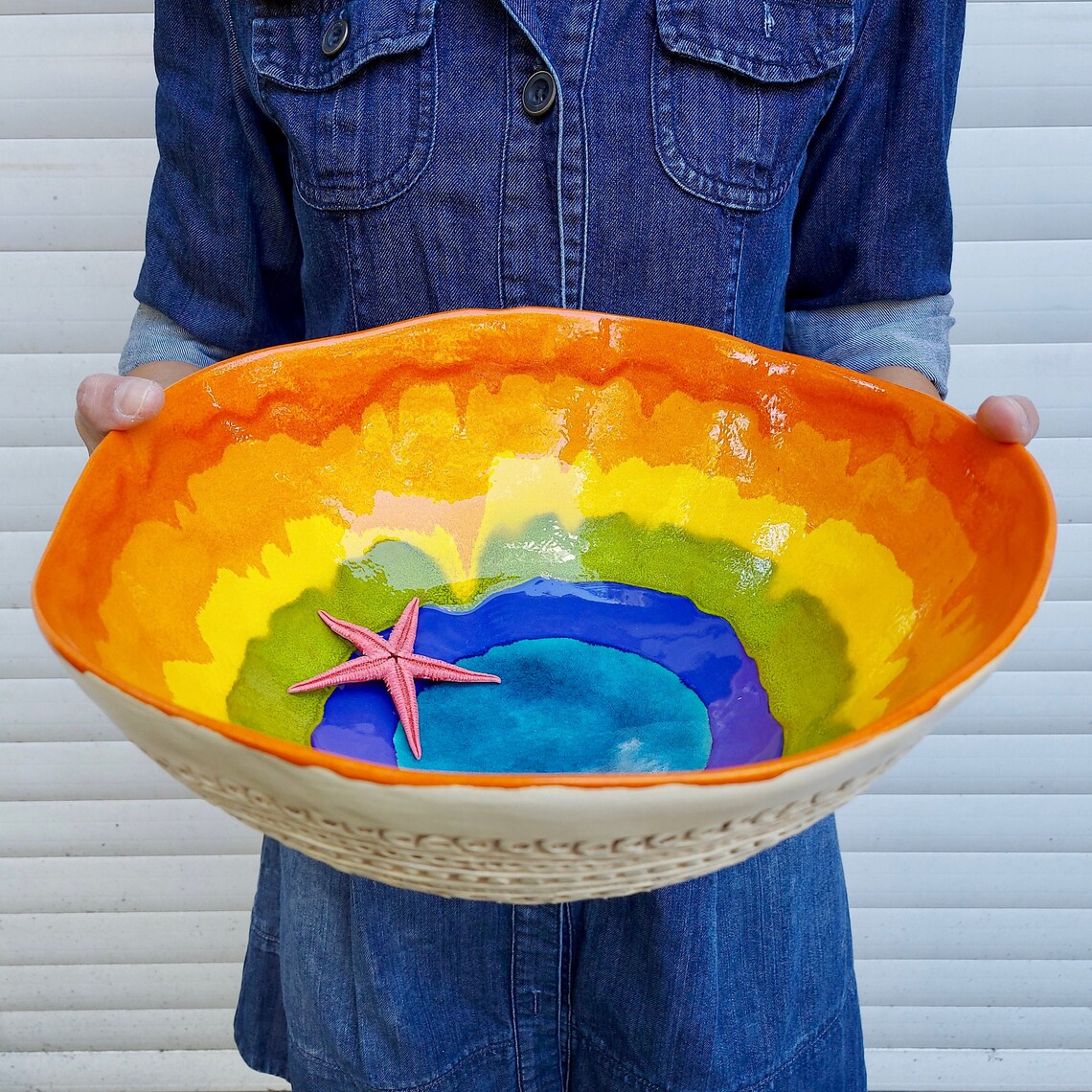 Ceramic Large Bowl Handmade Fruit Bowl Gift For Home Etsy