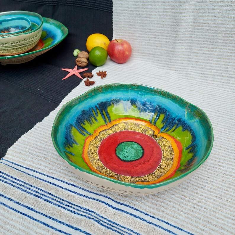 Ceramic Bowl, Handmade Pottery, Fruit Bowl, Gift For Her, Unique Ceramic, Housewarming Gift, Modern Ceramic Bowl, Home Decor, Pottery Gift image 3