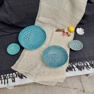 Turquoise Ceramic Bowl, Wedding Gift, Handmade Ceramic, Pottery Art, Fruit Bowl, Blue Serving Bowl, Gift For Her, Home Decor, Unique Ceramic image 10