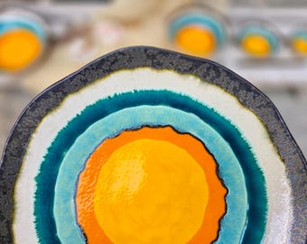 Handmade Large Ceramic Plate, Colorful Decorative Wall Art, Summertime Collection