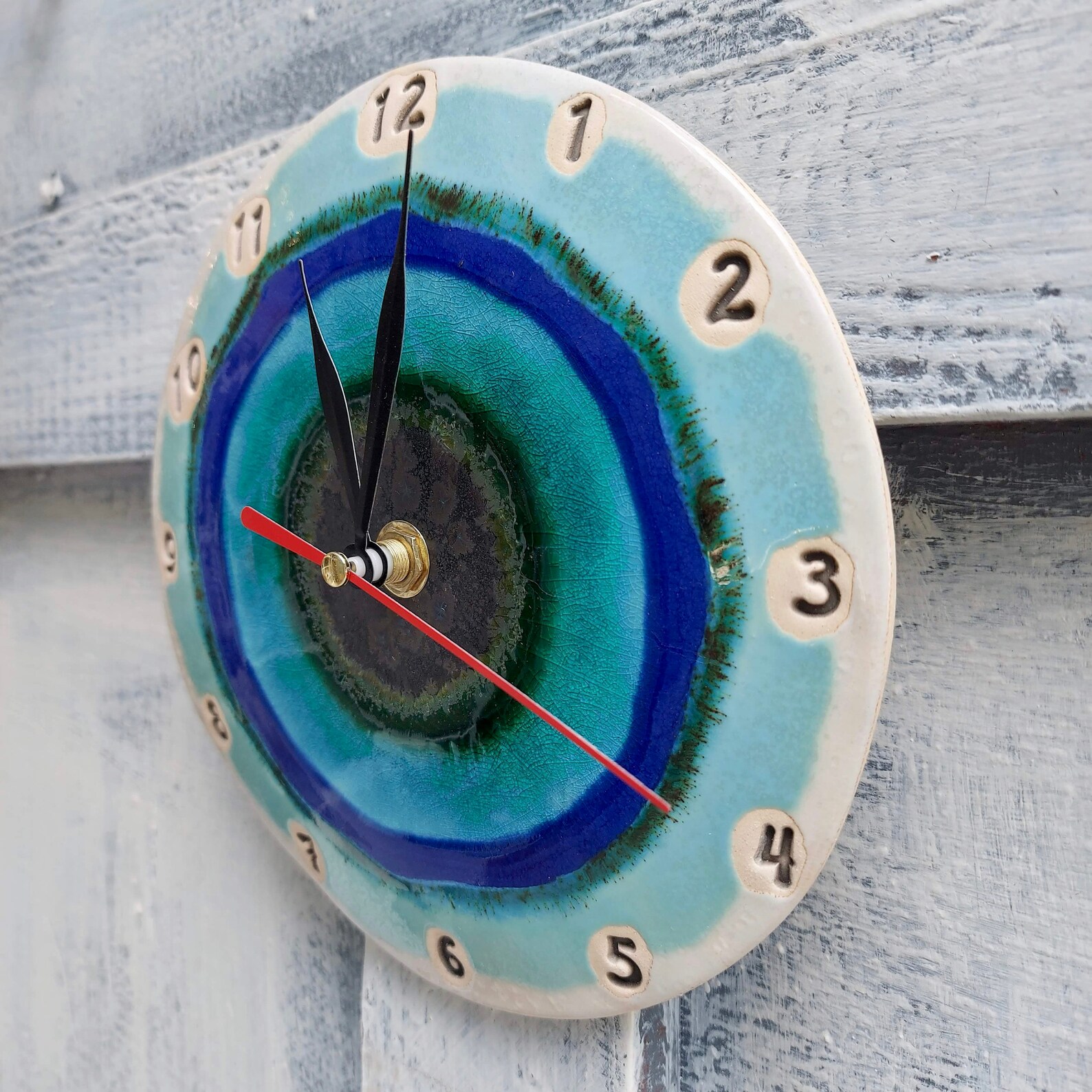 Clock Gift Unique Clock Ceramic Clock Hand Made Pottery Etsy