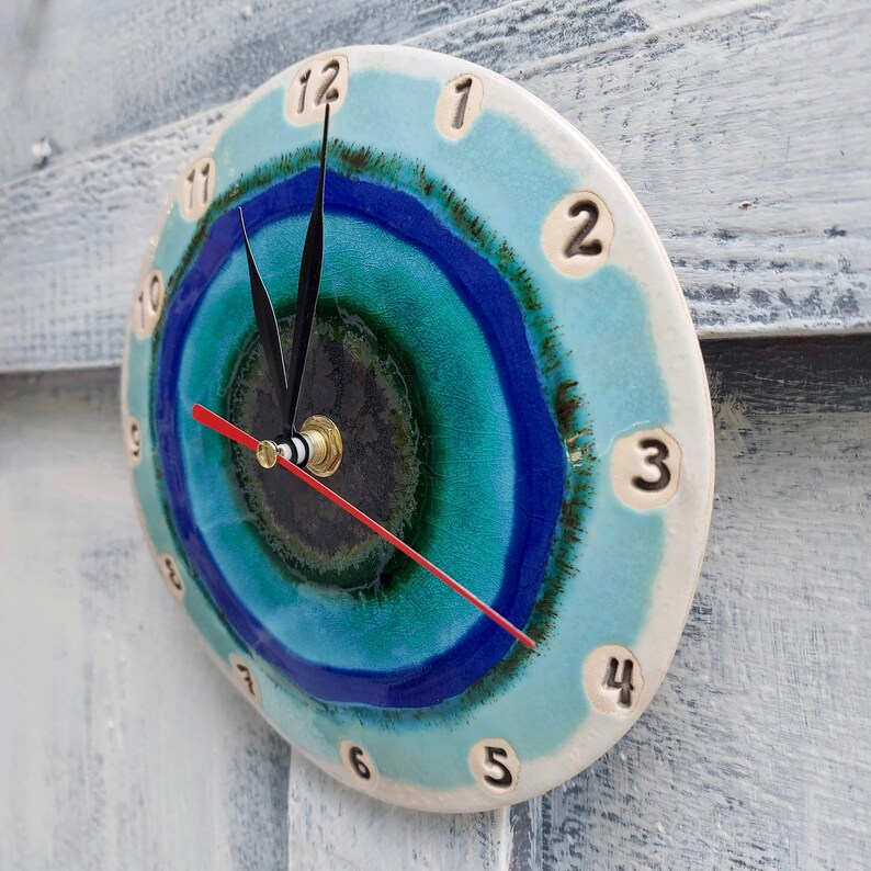 Clock Gift Unique Clock Ceramic Clock Hand Made Pottery Etsy