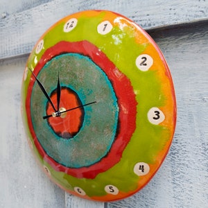 Art Clock, Ceramic Clock, Wall Round Clock, Unique Clock, Handmade ...