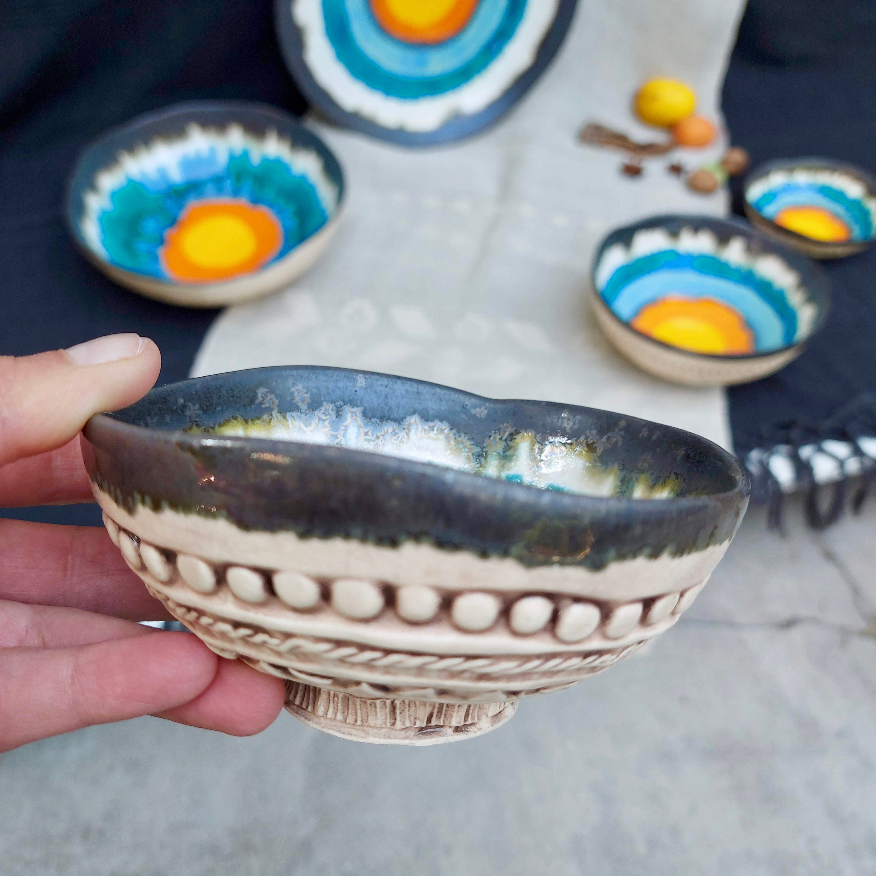 Nuts Plate Mini Ceramic Bowl Art Pottery Home Decor Plate Etsy