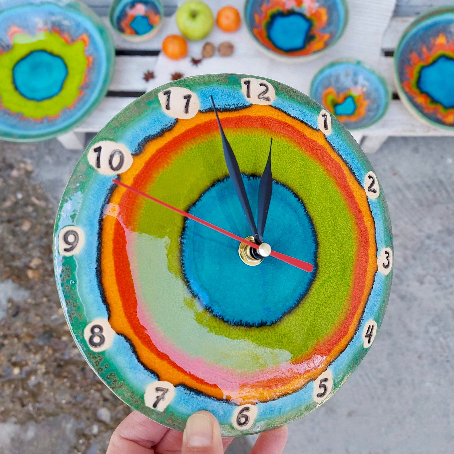 Ceramic Wall Clock Ceramic Home Decor Unique Pottery Gift Etsy