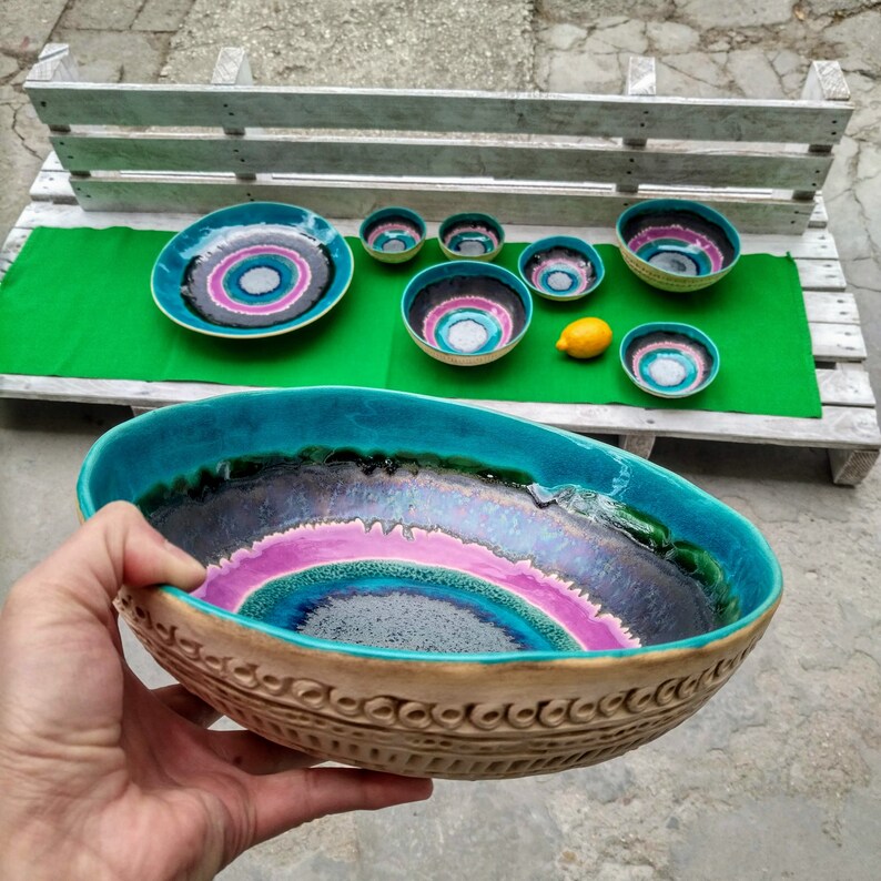 Ceramic and Pottery Housewarming Gift Handmade Ceramic Unique Gift Art Bowl Gift For Her Kitchen Decor Modern Fruit Bowl Home Decor