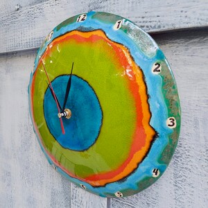 Ceramic Clock Wall Round Clock Unique Clock Handmade - Etsy