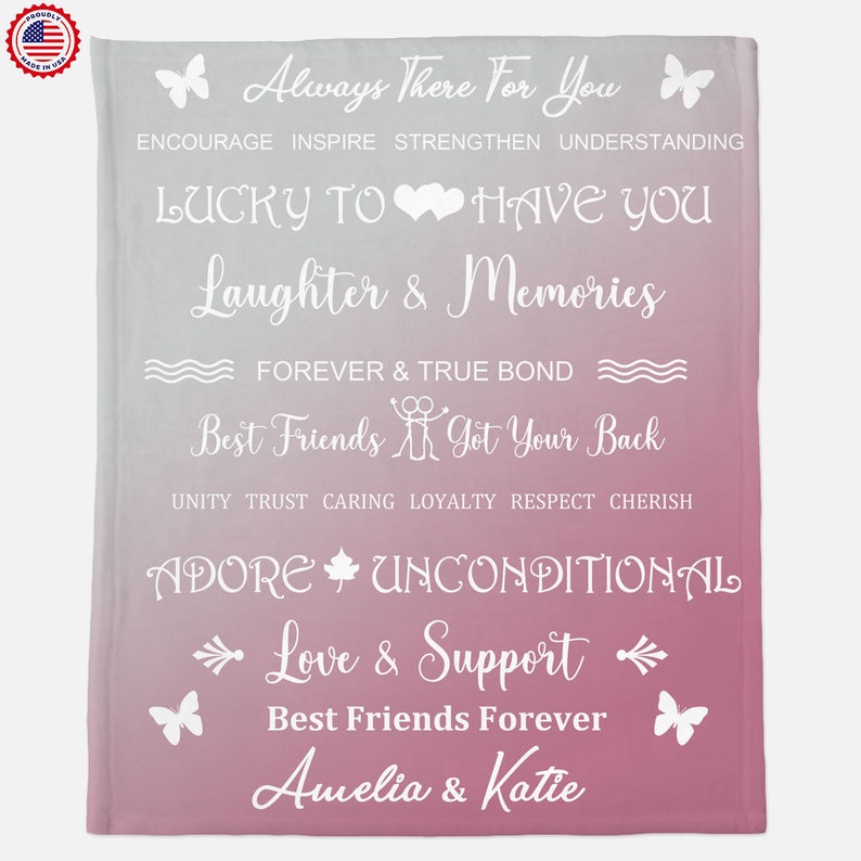 Personalized Blanket for Best Friends Custom Throw for Etsy