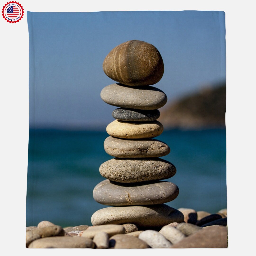 Zen Blanket nature Throw Blanket Stacked Stone Blanket Etsy