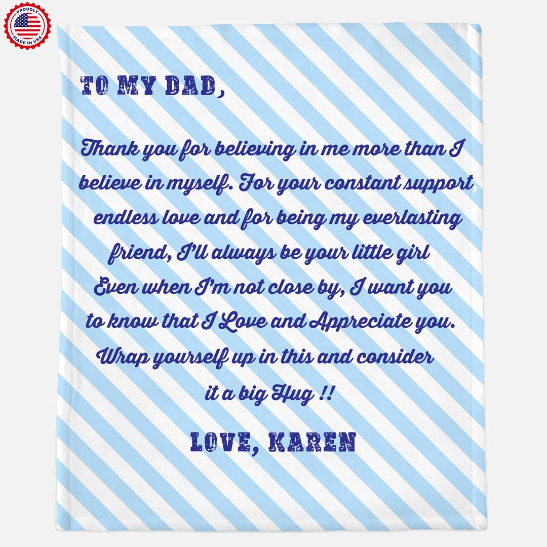 Personalized Dad Blanket Throw Blanket for Dad Christmas Etsy