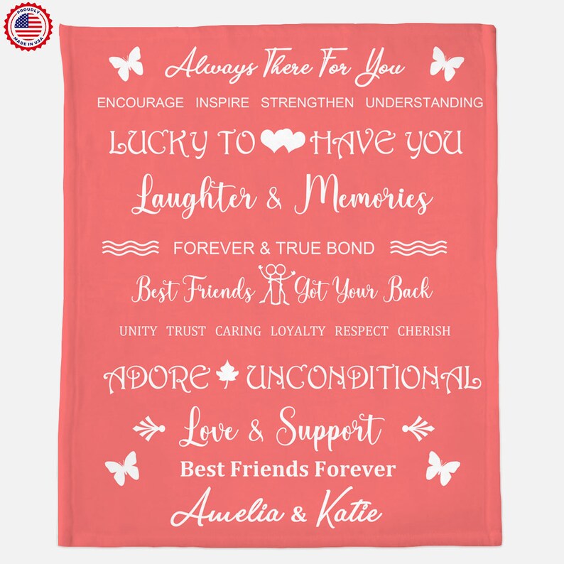Personalized Blanket for Best Friends Custom Throw for Etsy
