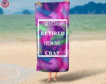 Retirement Party Beach Towels Microfiber Bath Towels,Word Cloud Concept Retirement,Travel Accessories Gifts,Cute Beach Towel for Women,Cool Beach Towels for Men,Large Towels for Adults,Multicolor